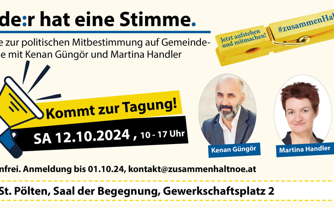 #zusammenhaltNÖ lädt ein